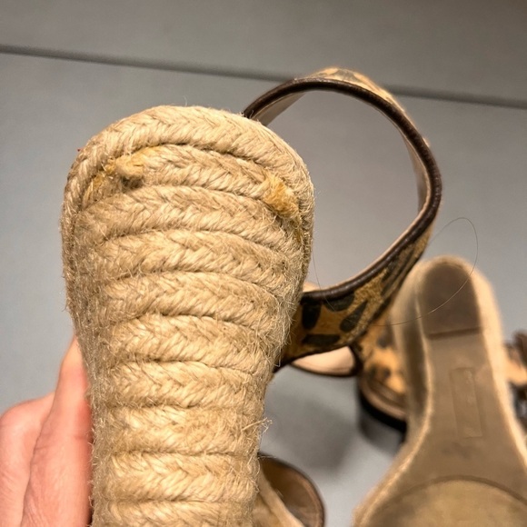 Relativity Espadrille Leopard Print Wedge Chunky Heel Y2K Sandals Size 8.5 Boho - Picture 5 of 10